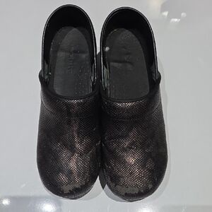 Sanita Black and Gold Women's Clog Work Shoes